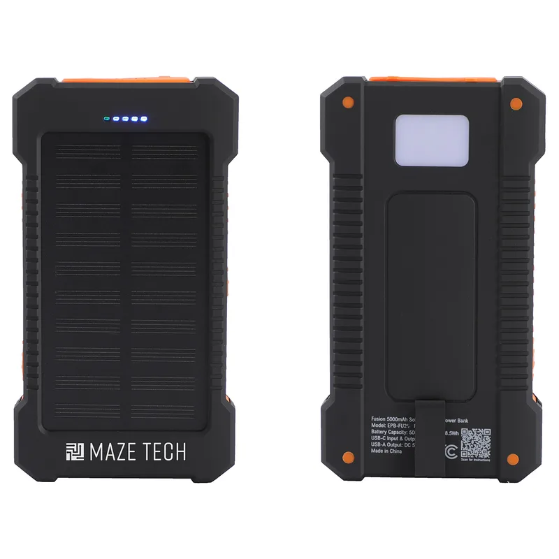 Fusion 5000mAh Solar-Charging Power Bank