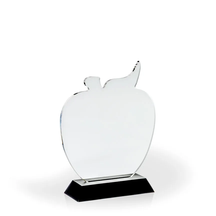 Apple Award with Black Wood Base - Engraved view 2