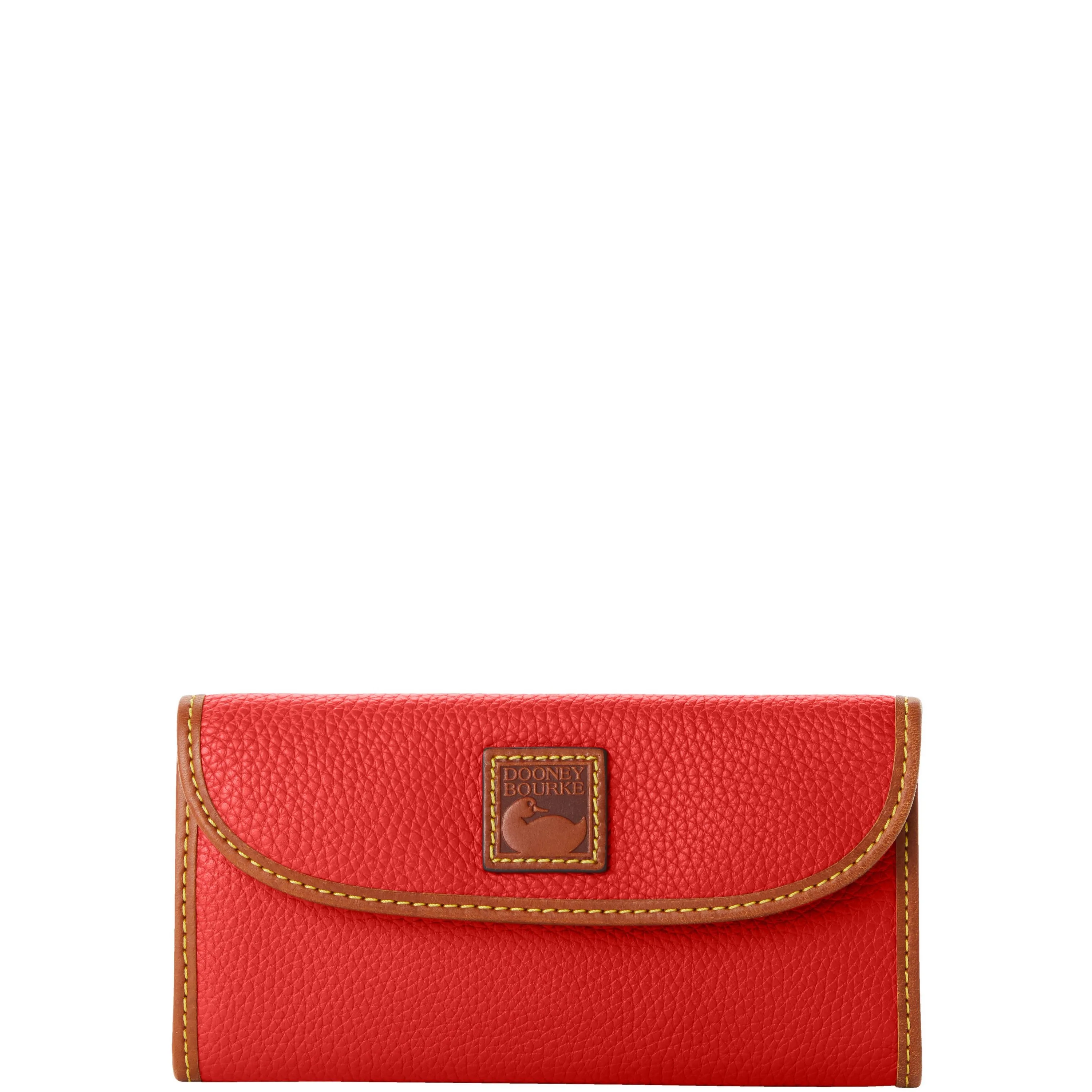 Dooney & Bourke Red Pebble Grain Continental Clutch