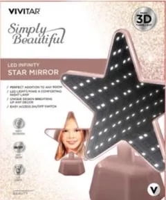 Vivitar® LED Infinity Rose Gold Star Shaped Vanity Mirror