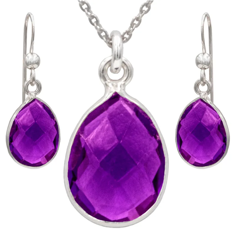 Antwerp Amethyst Earrings and Necklace Set