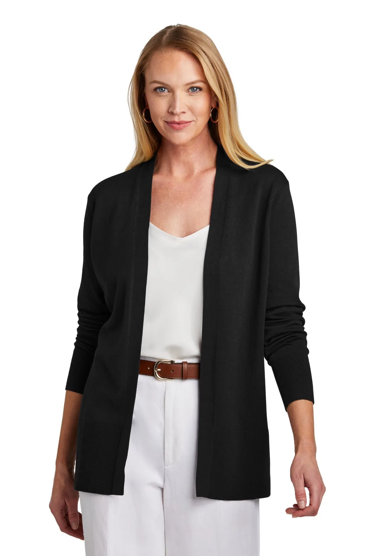 Brooks Brothers® Women's Cotton Stretch Long Cardigan Sweater view 5