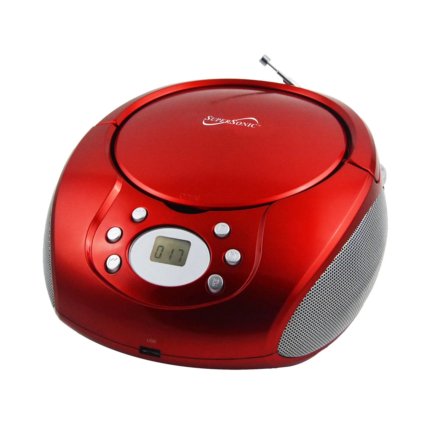 SuperSonic Bluetooth Portable MP3/CD Player w/USB/AUX Inputs & AM/FM Radio