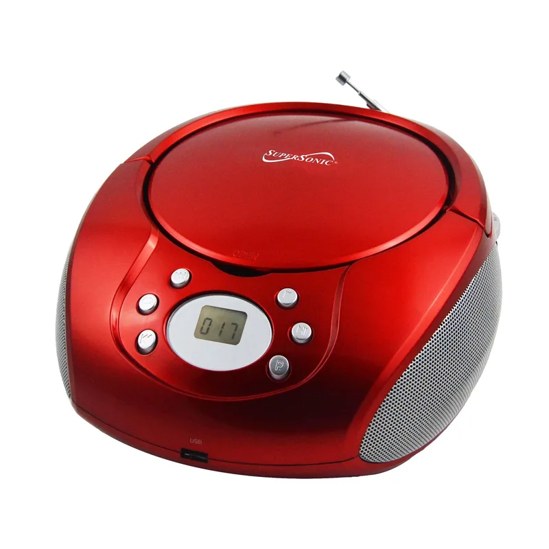 SuperSonic Bluetooth Portable MP3/CD Player w/USB/AUX Inputs & AM/FM Radio