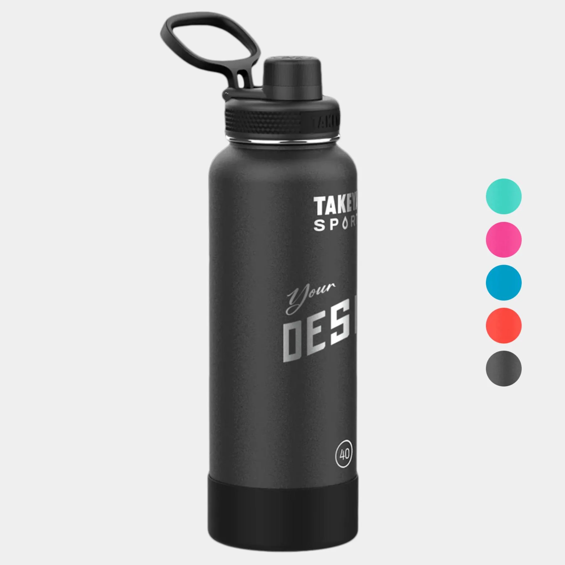 40 oz Takeya® Stainless Steel Insulated Sport Water Bottle w/ Spout Lid