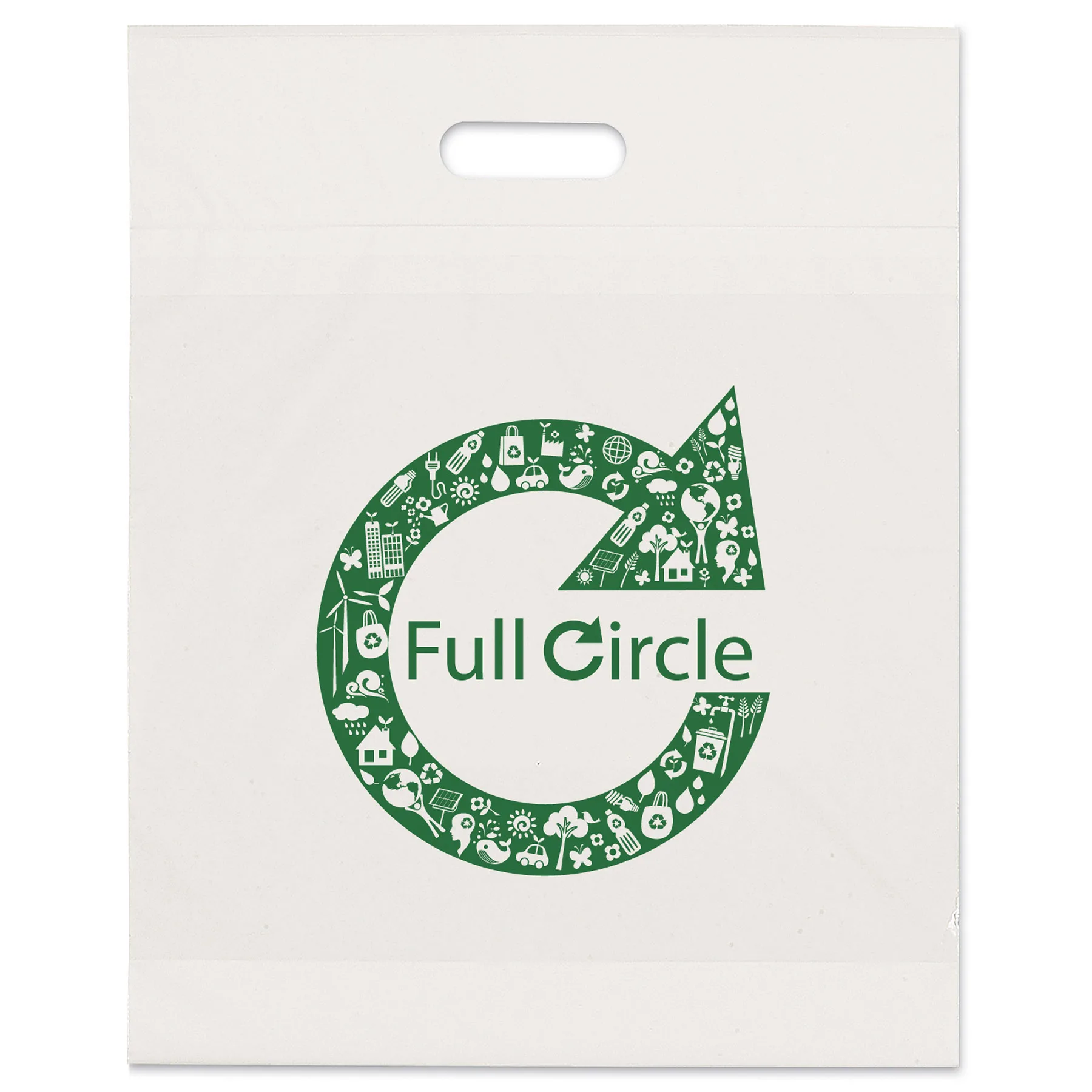 Eco Die Cut Handle Bag - Flexo Ink Print (15" x 19" x 3")