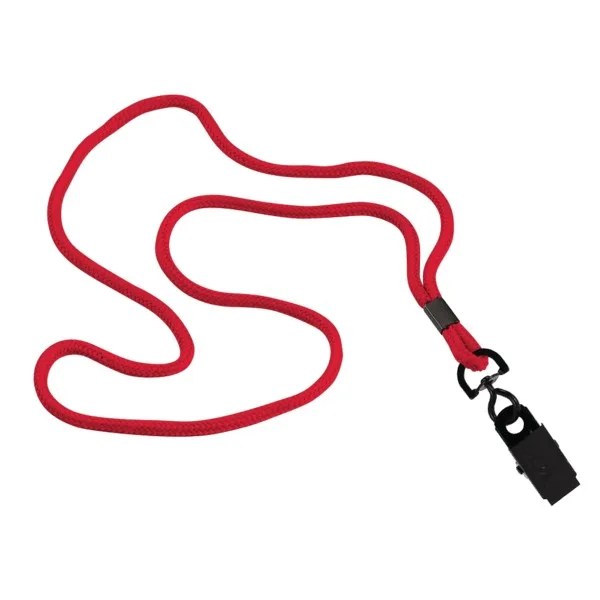 1/8" Polyester Cord Lanyard with Bulldog Clip view 3