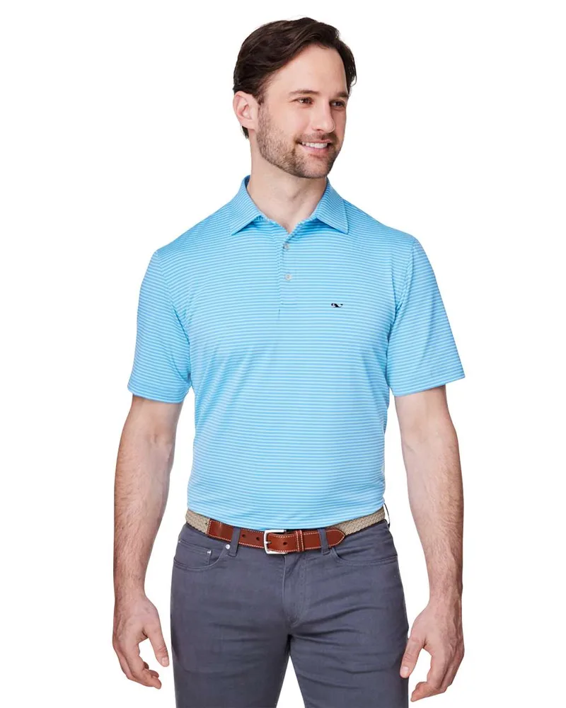 Vineyard Vines® Men's Bradley Stripe Sankaty Short Sleeve Polo Shirt