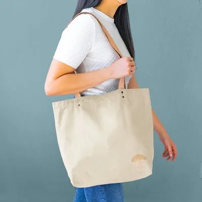 Natural Canvas Beige Logo Lifestyle
