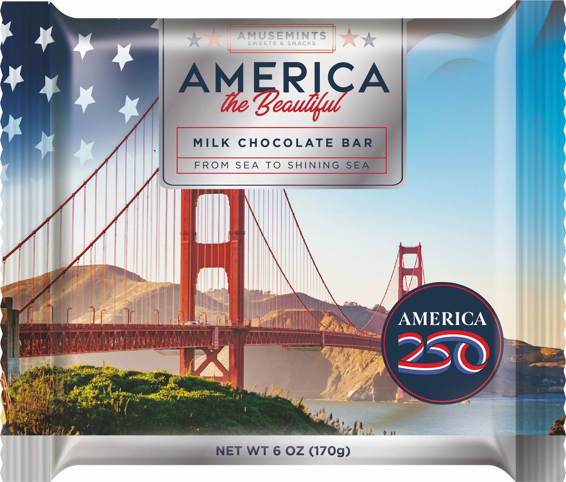 America 250 Flow Wrapped 6 oz Chocolate Bar