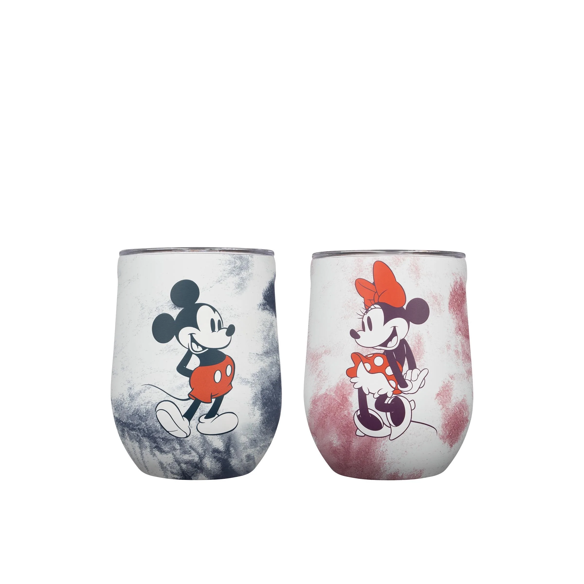 Corkcicle Disney 12 Oz. Stemless Wine Cup 2Pc Bundle- Mickey & Minnie Tie Dye