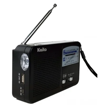 Kaito KA338 Emergency Dynamo 5-LED Flashlight with AM/FM/NOAA Radio view 2