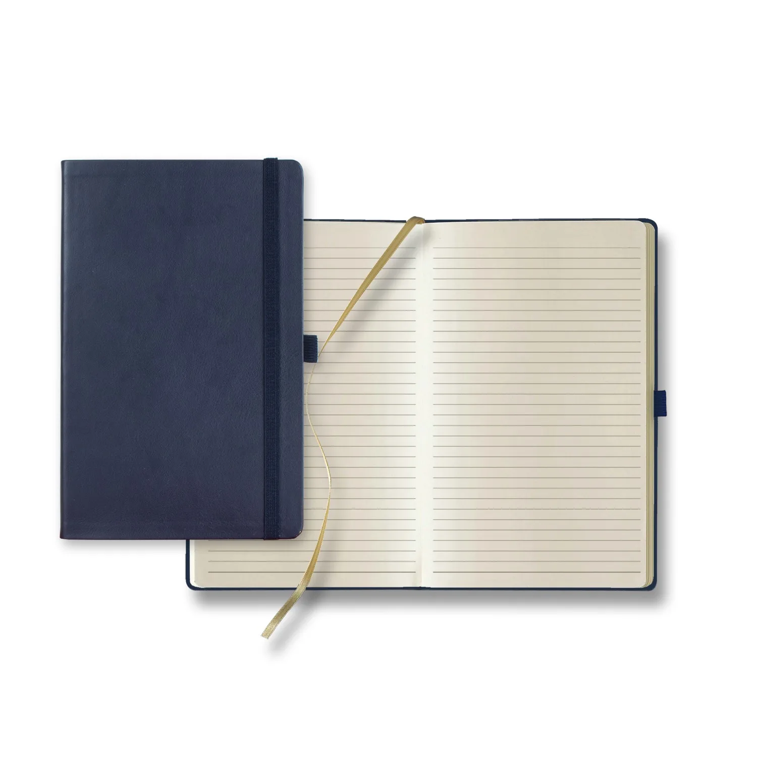 Castelli Calf Leather Medio Lined Ivory Page Journal view 2