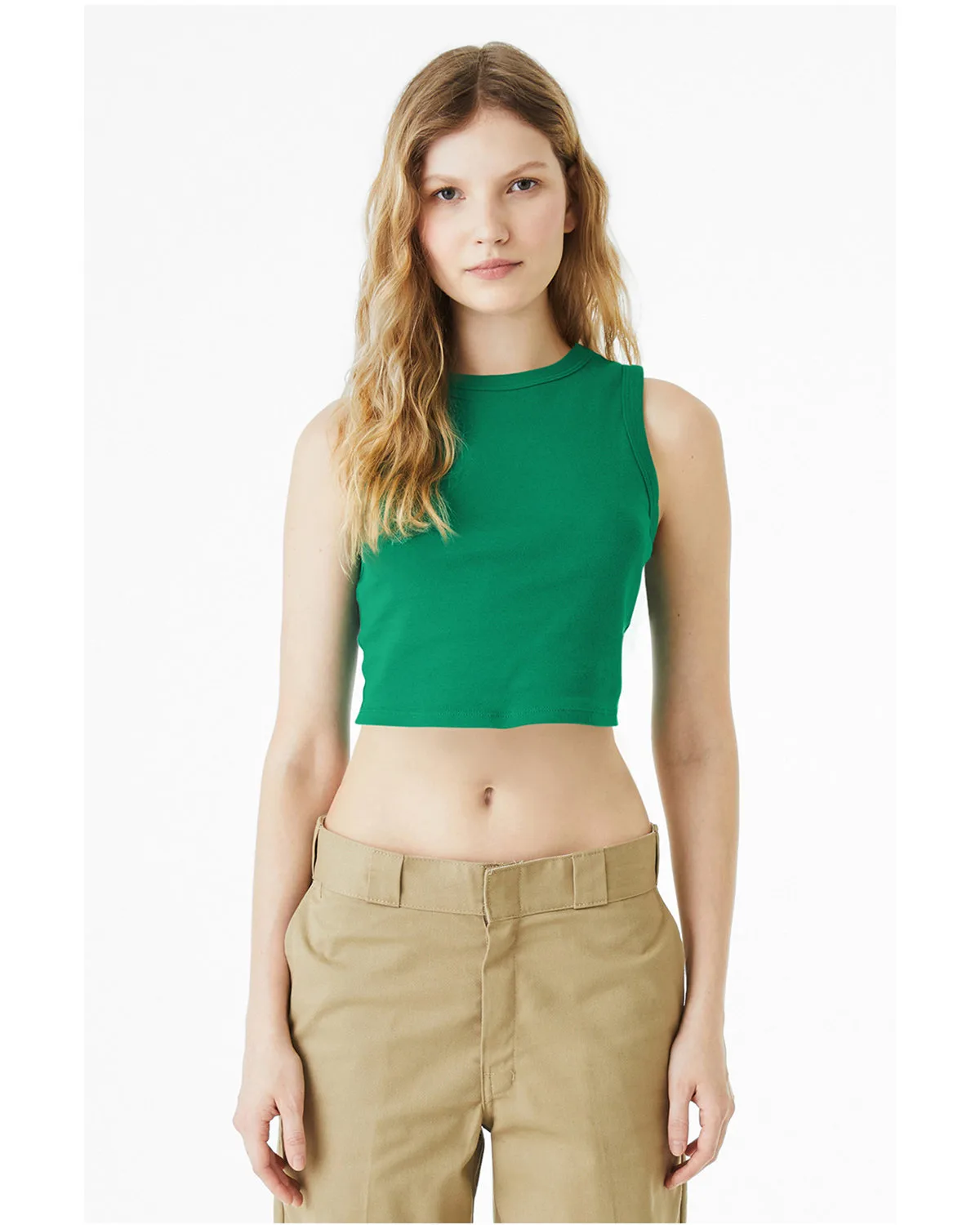 BELLA+CANVAS Ladies' Micro Rib Muscle Crop Tank view 4