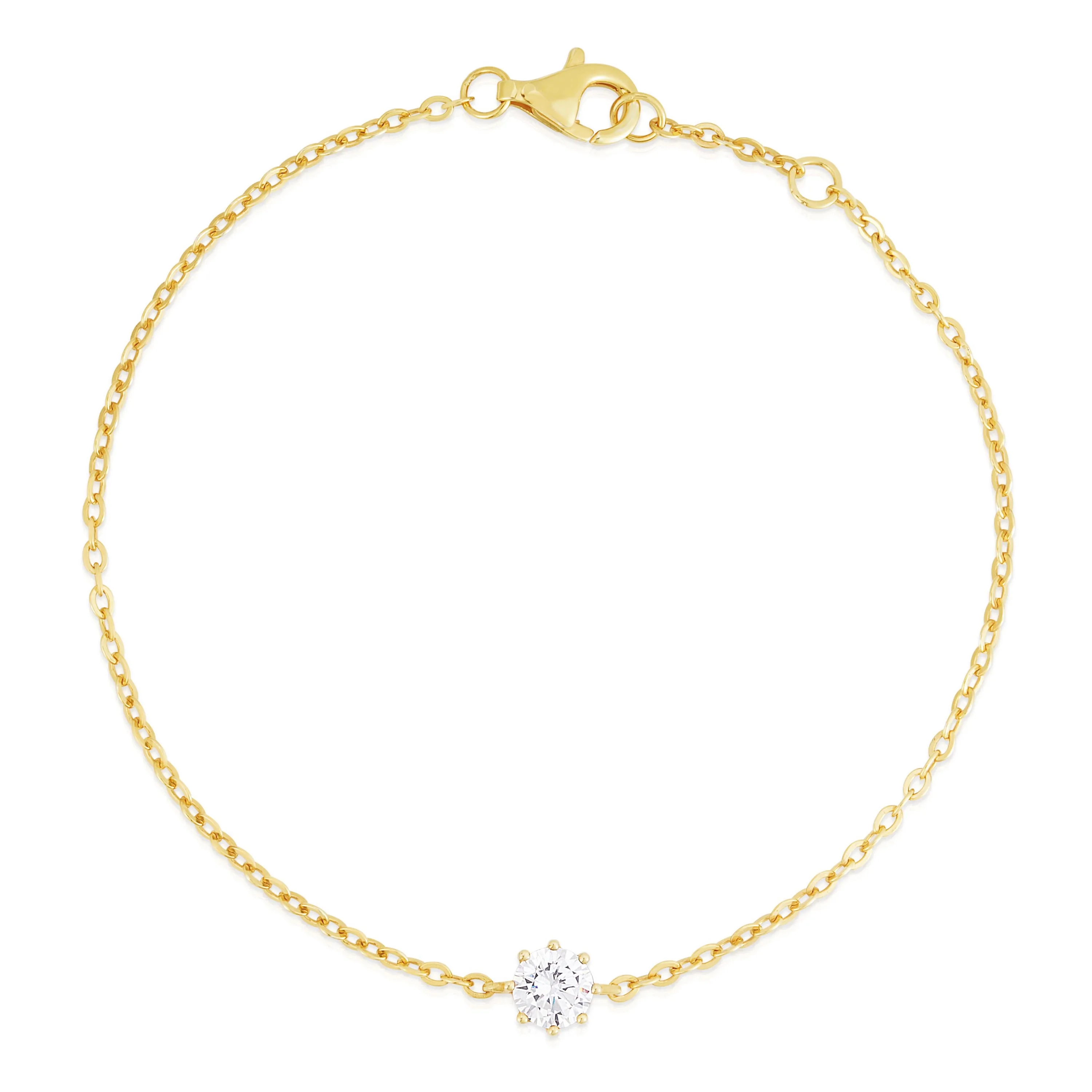 Jilco Inc Solitaire White Topaz Bracelet