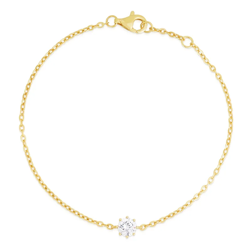 Jilco Inc Solitaire White Topaz Bracelet