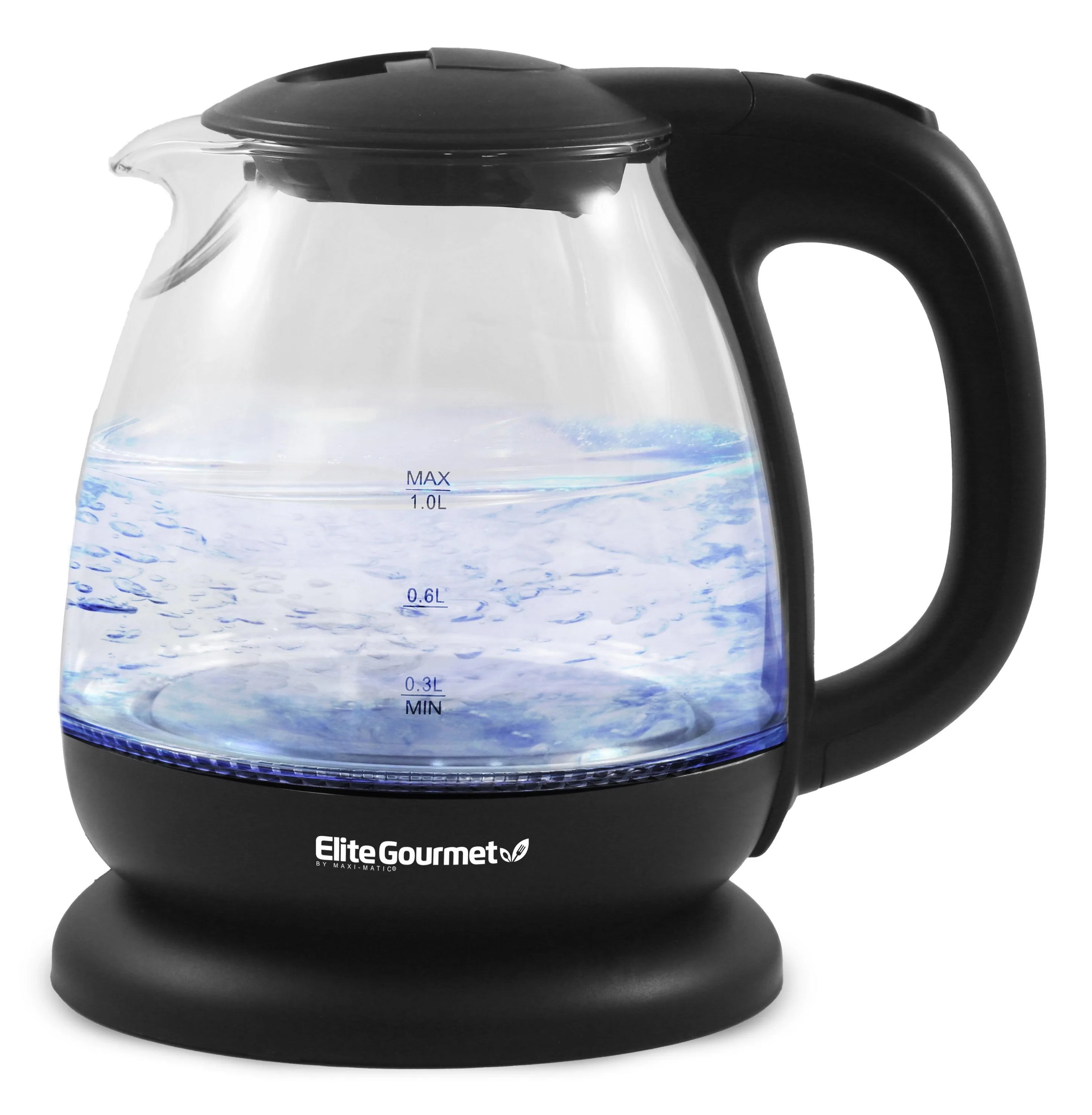 Elite Gourmet 1L Electric Glass Water Kettle