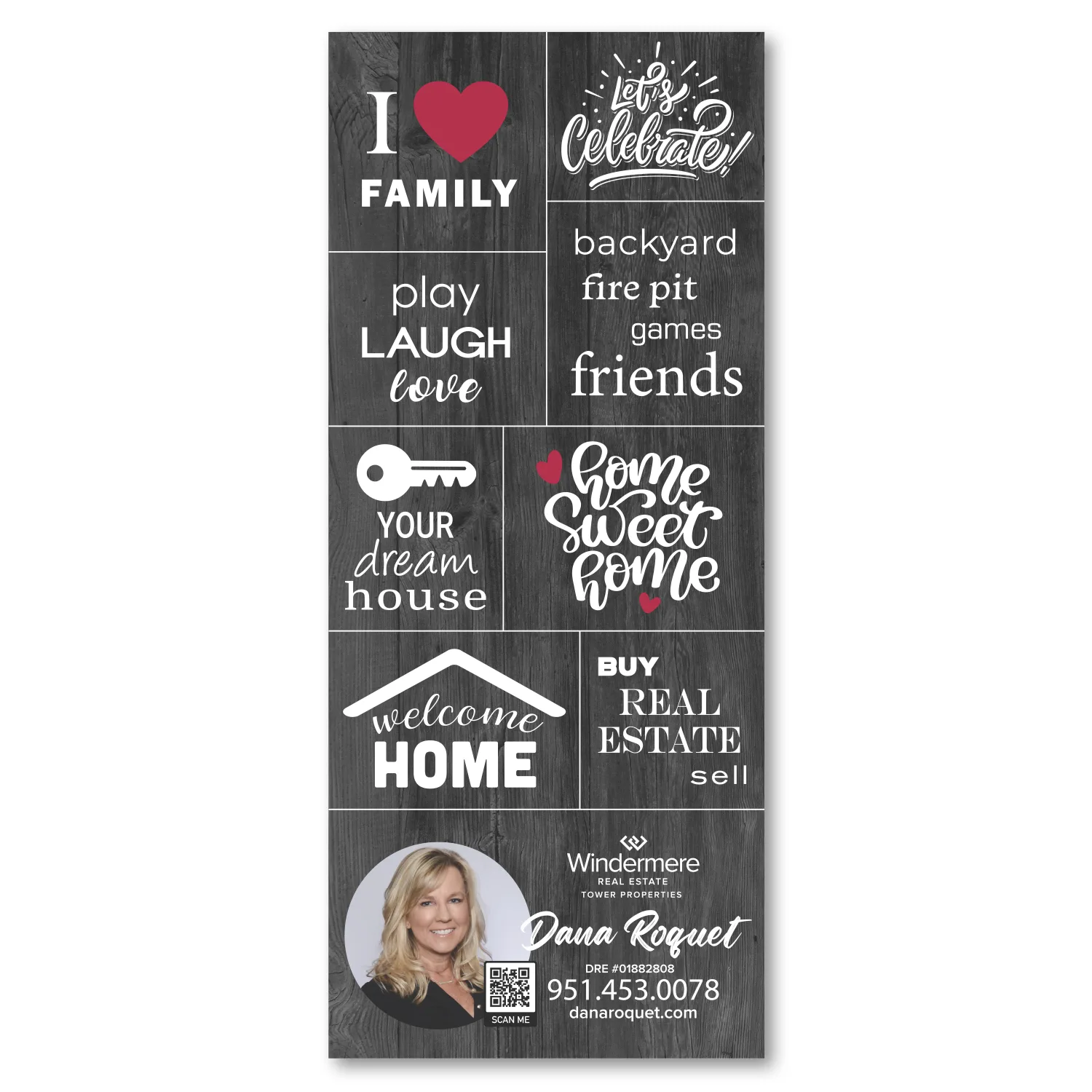 Business Card Magnet w/ 8 Message Magnets