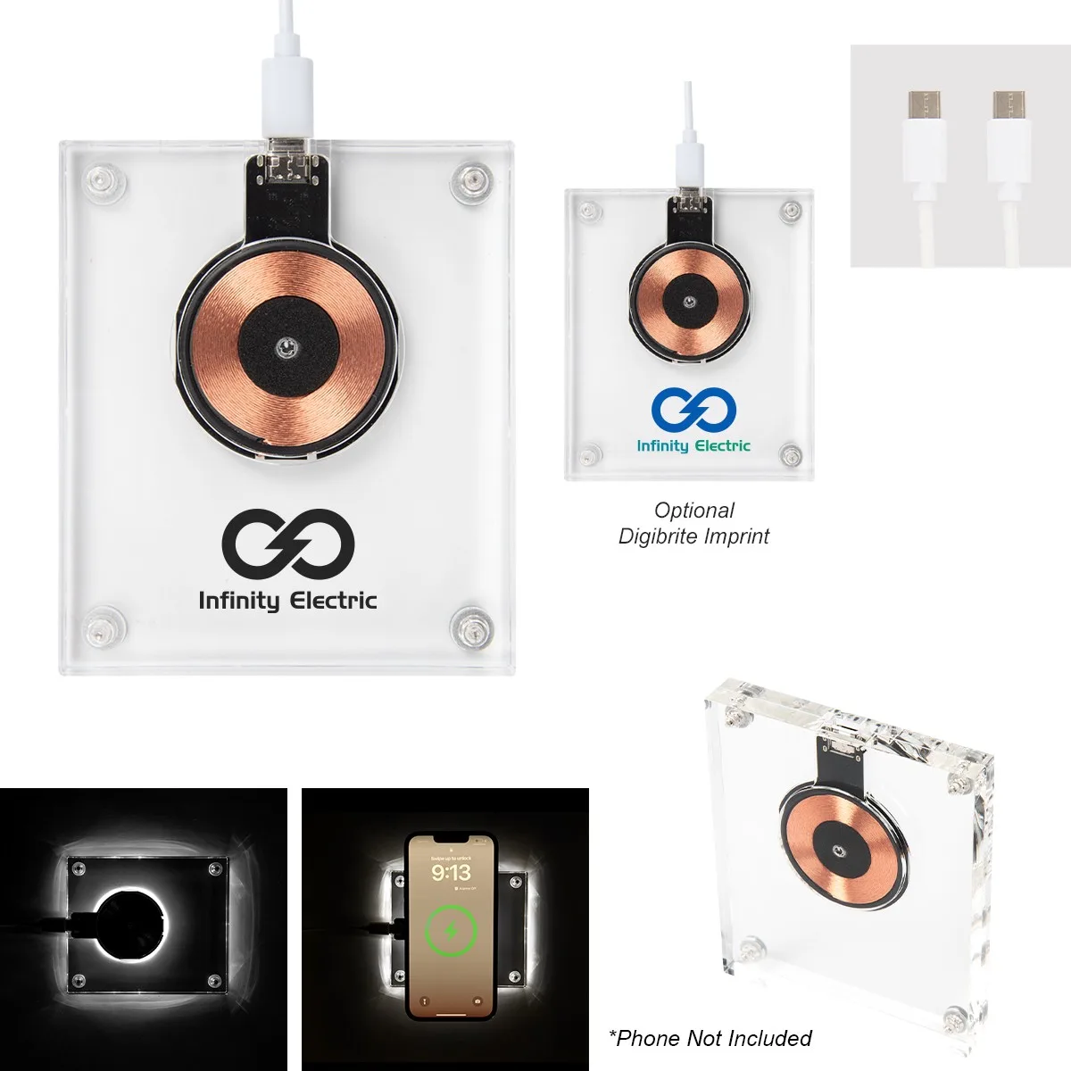 15w Acrylic Light Up Wireless Charger view 2