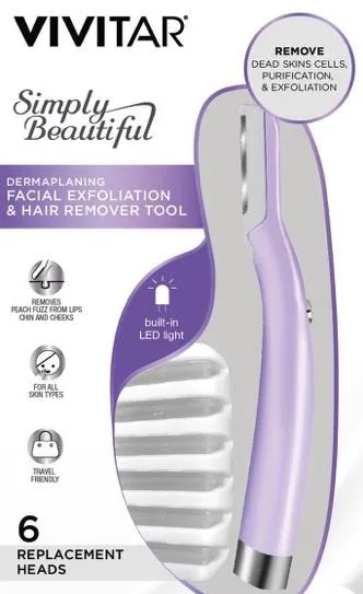 Health, Beauty & Fitness Vivitar Dermaplaning Facial Exfoliation & Hair Remover Tool - Lilac Purple