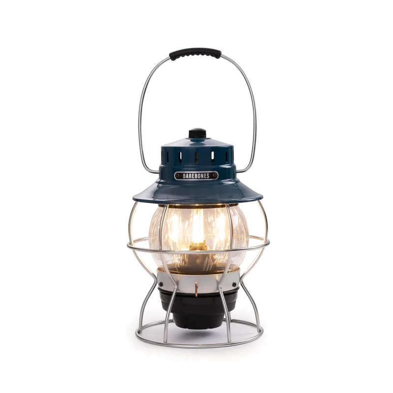 Barebones Rechargeable Railroad Lantern - Ocean Blue