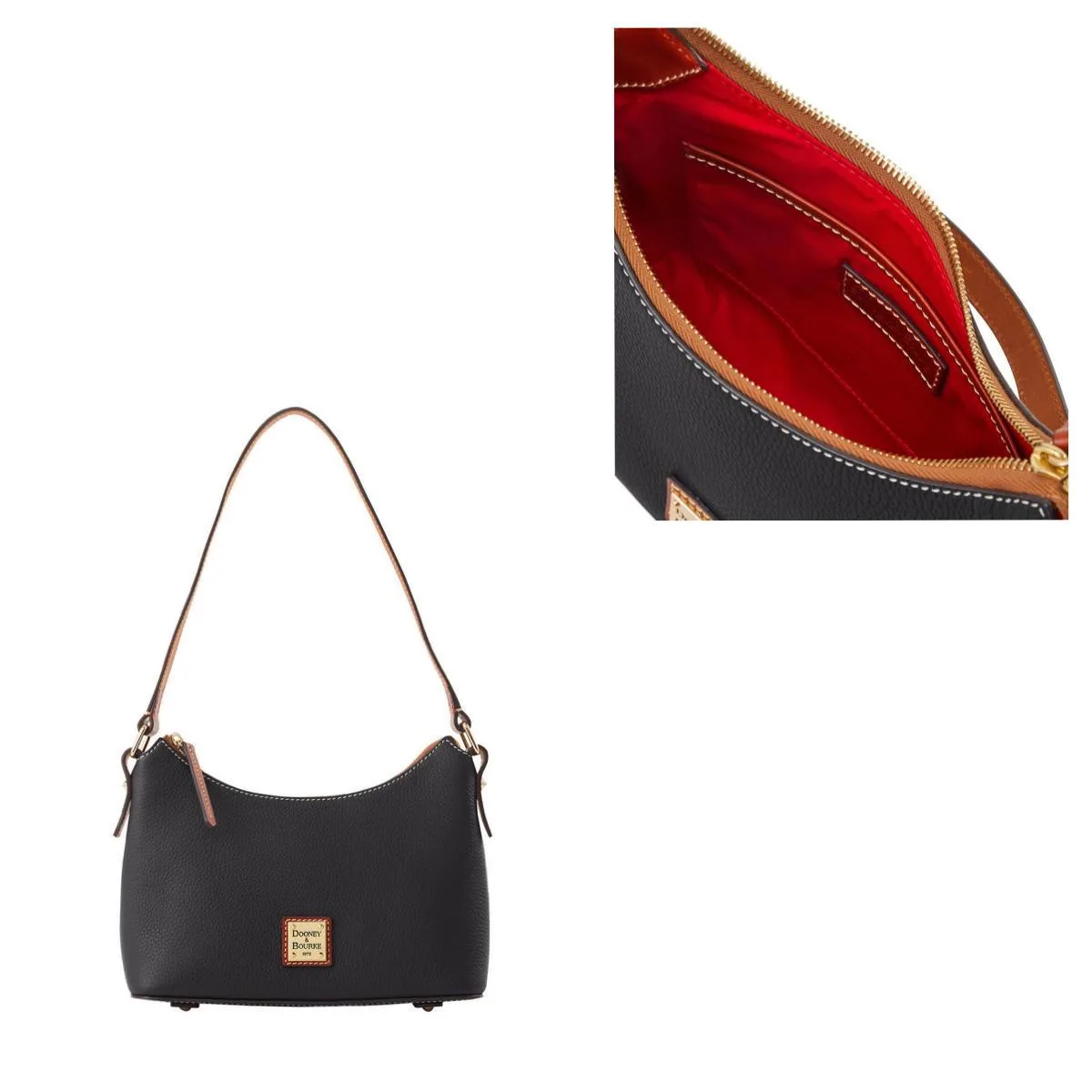 Dooney & Bourke Black Pebble Grain Baguette