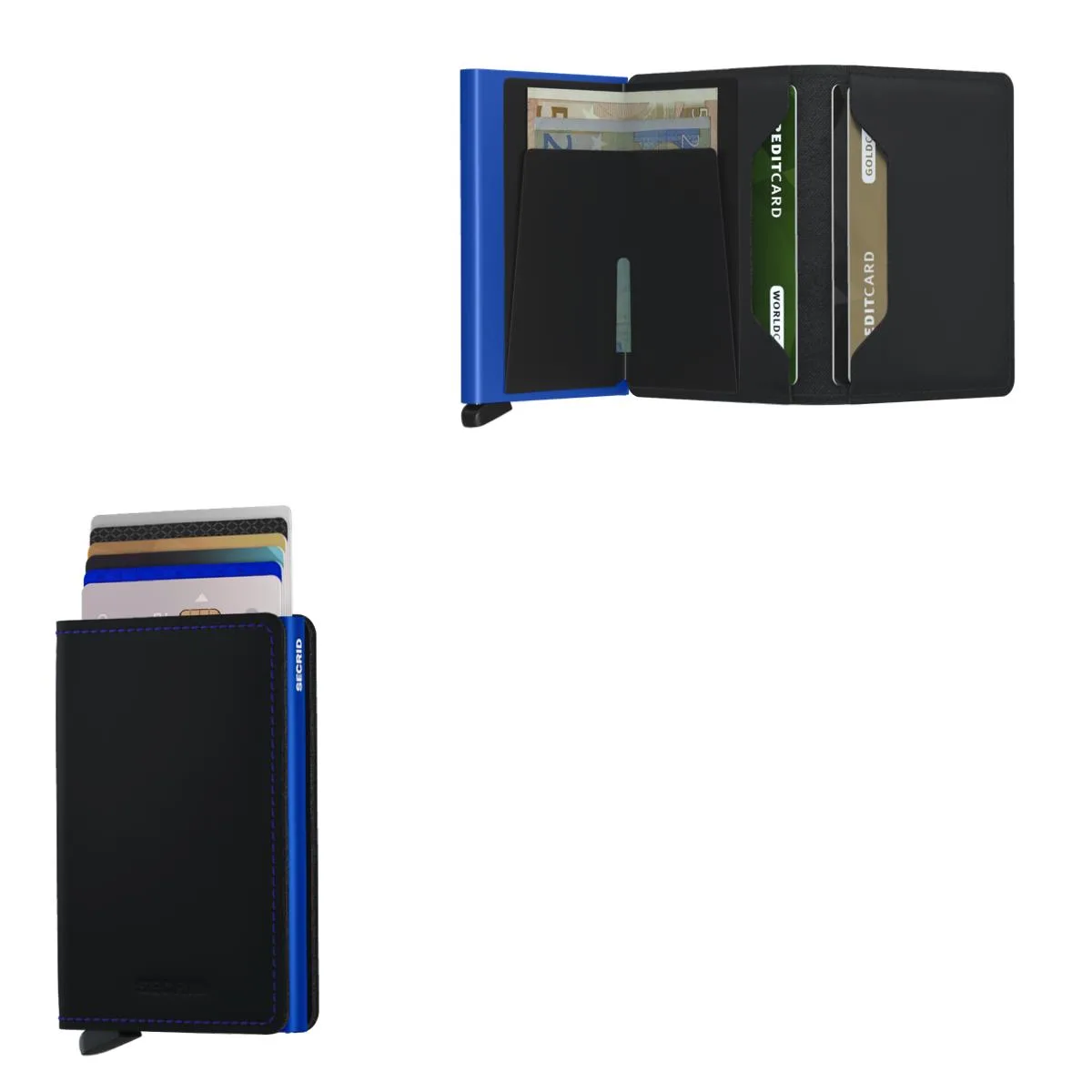 Secrid Slimwallet Matte Leather - Black/Blue