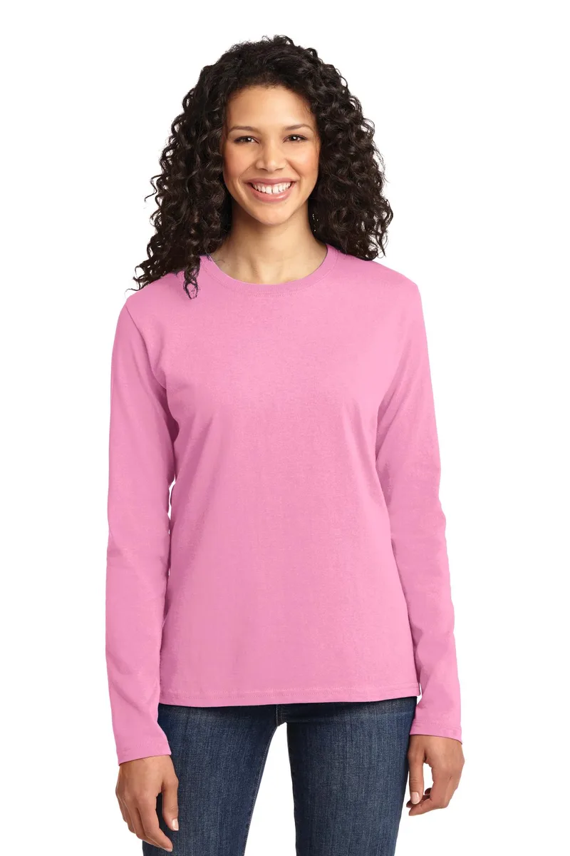Port & Co™ Women's Long Sleeve Core Cotton Tee. view 3
