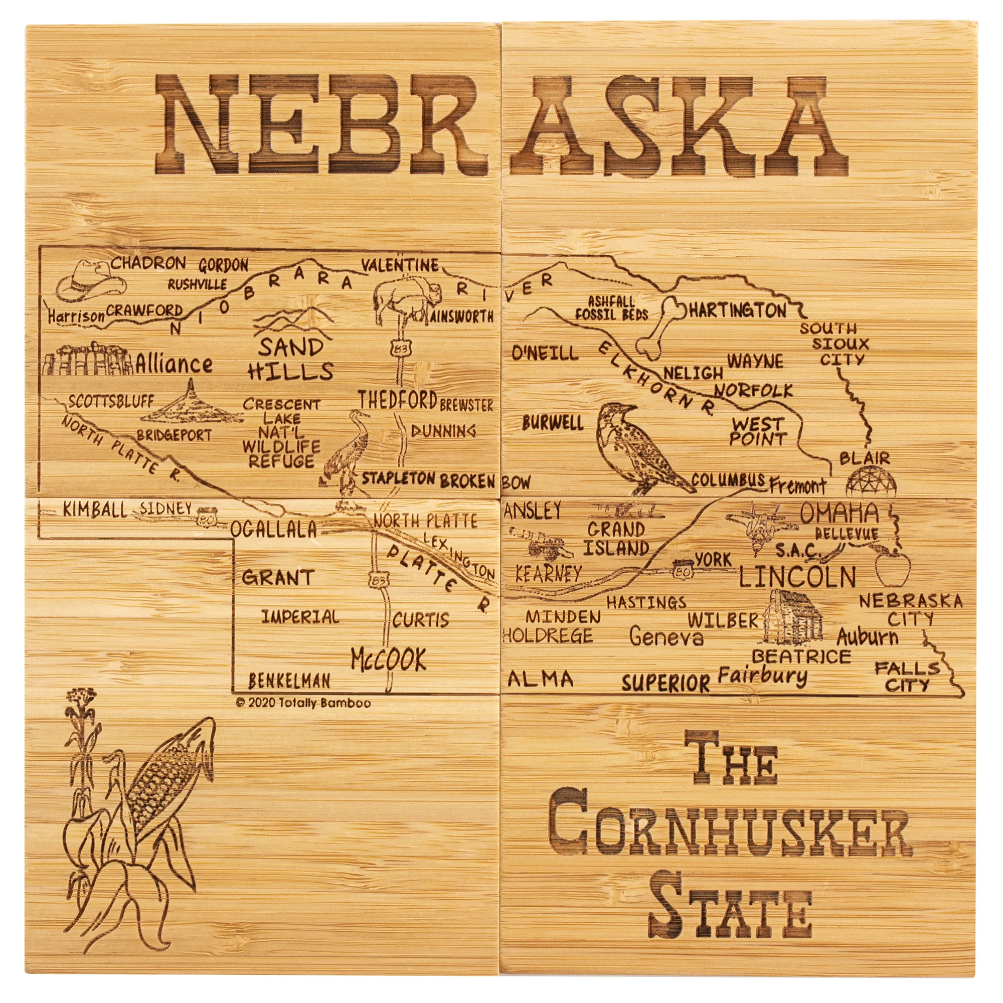 Nebraska Puzzle Coaster Set view 3