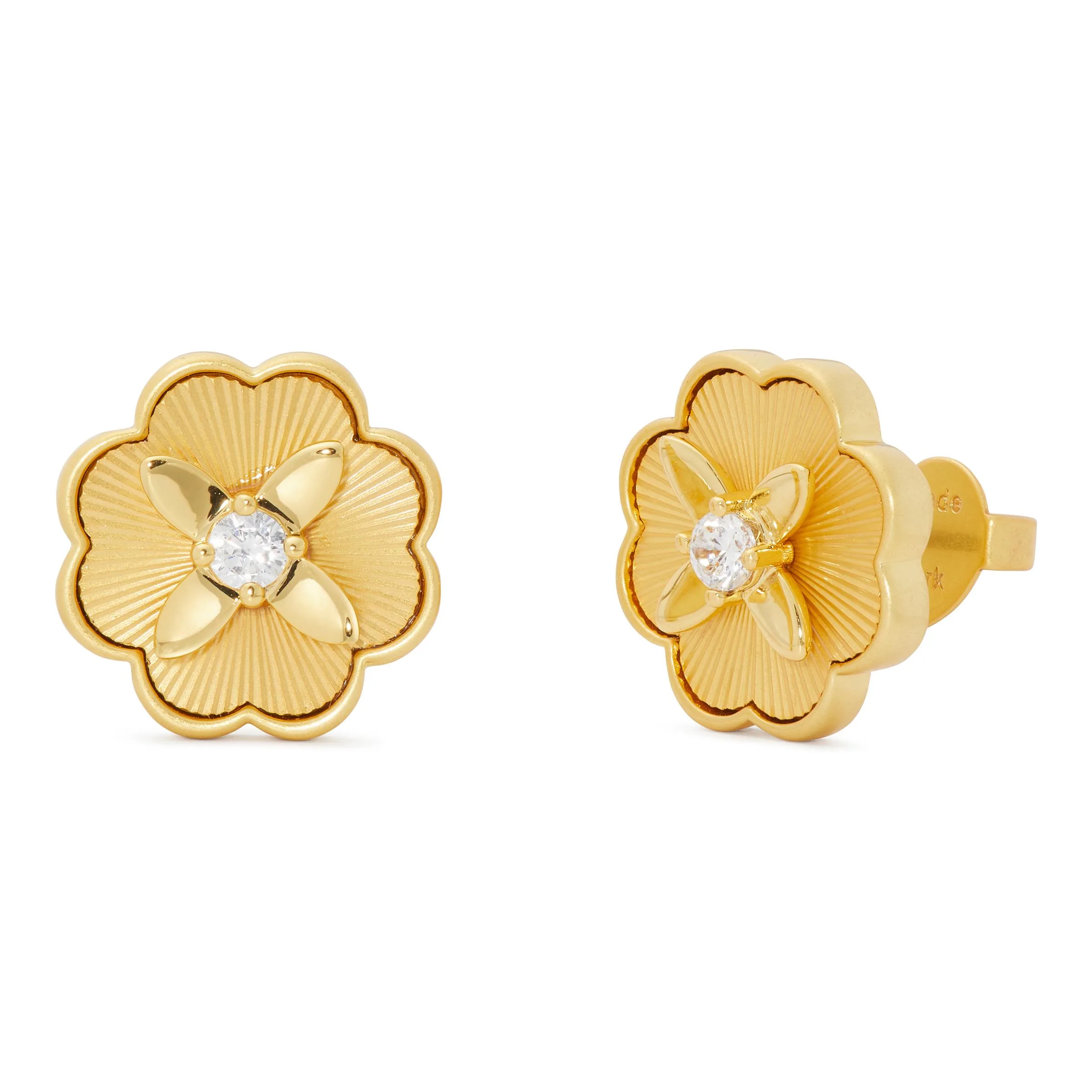 kate spade new york Heritage Bloom Studs - Clear/Gold