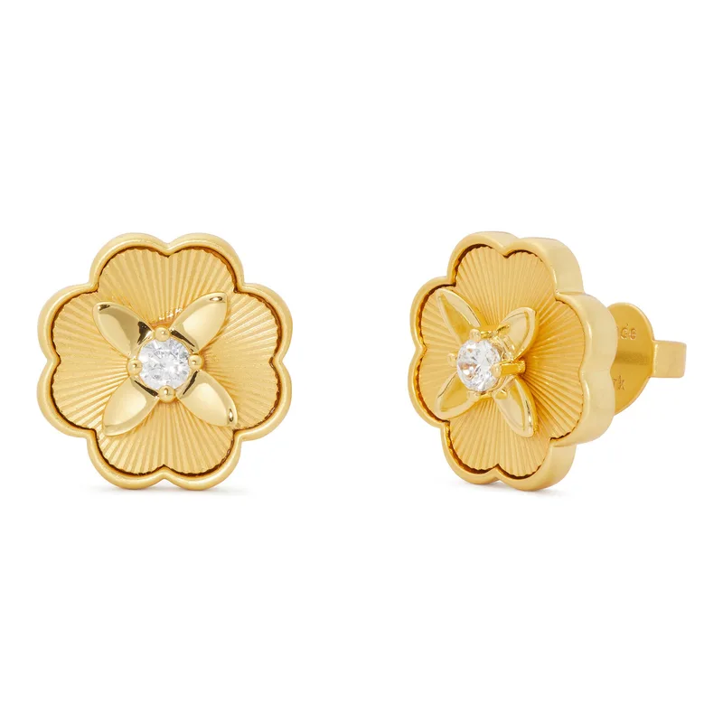 kate spade new york Heritage Bloom Studs - Clear/Gold