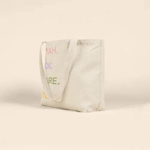 Natural Canvas Beige Logo Side