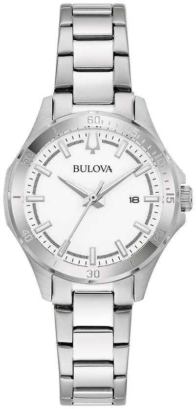 Bulova Watches Corporate Collection Ladies' Stainless Steel Bracelet Watch White Dial