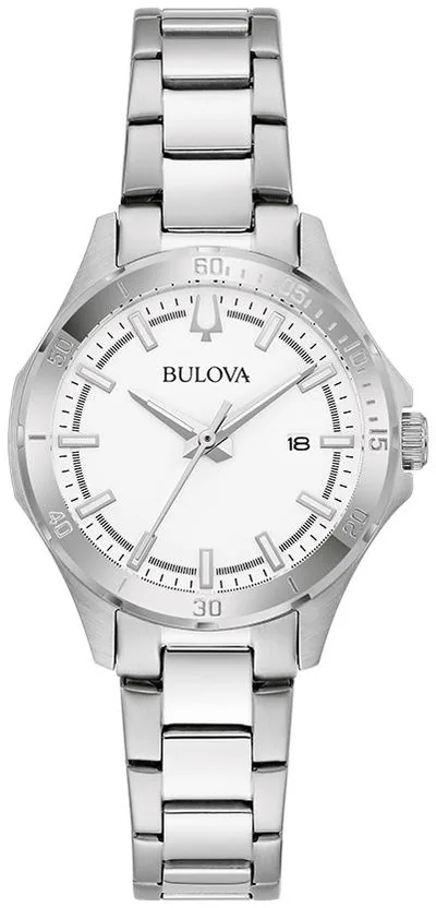 Bulova Watches Corporate Collection Ladies' Stainless Steel Bracelet Watch White Dial