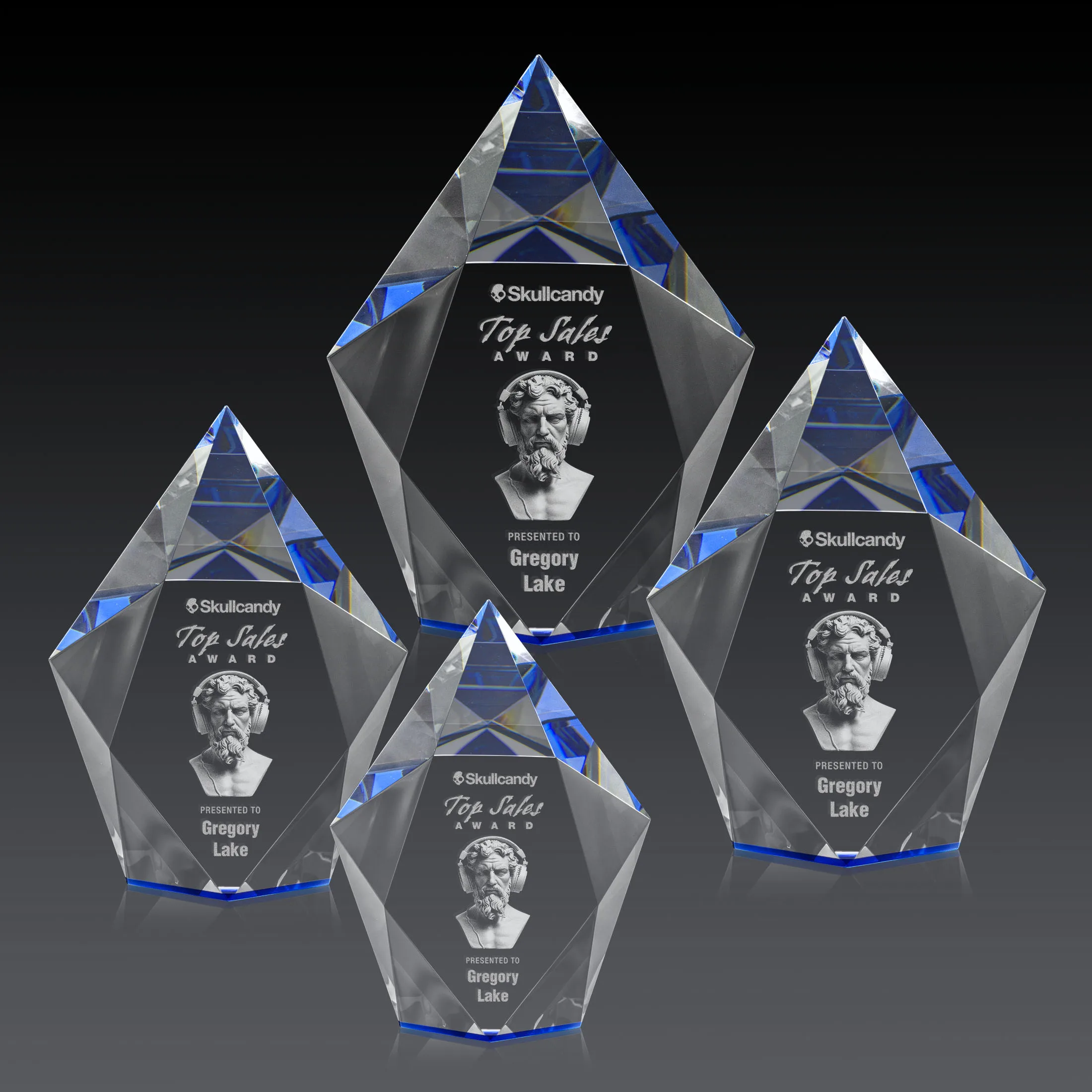 3D Etching, Blue