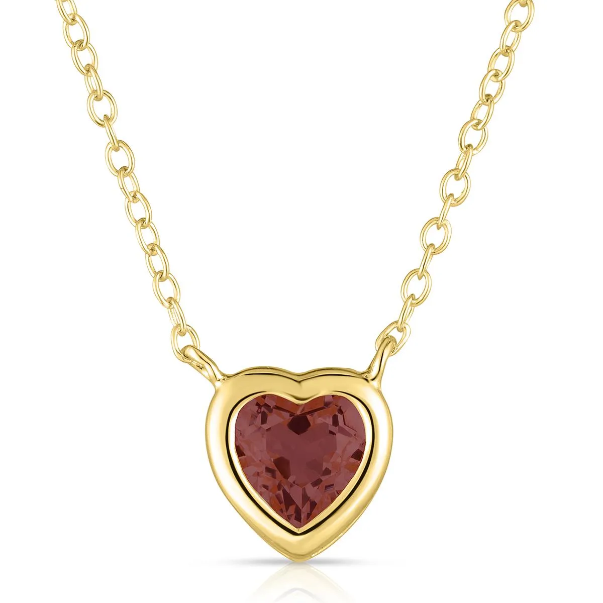 Jilco Inc Garnet Heart Necklace