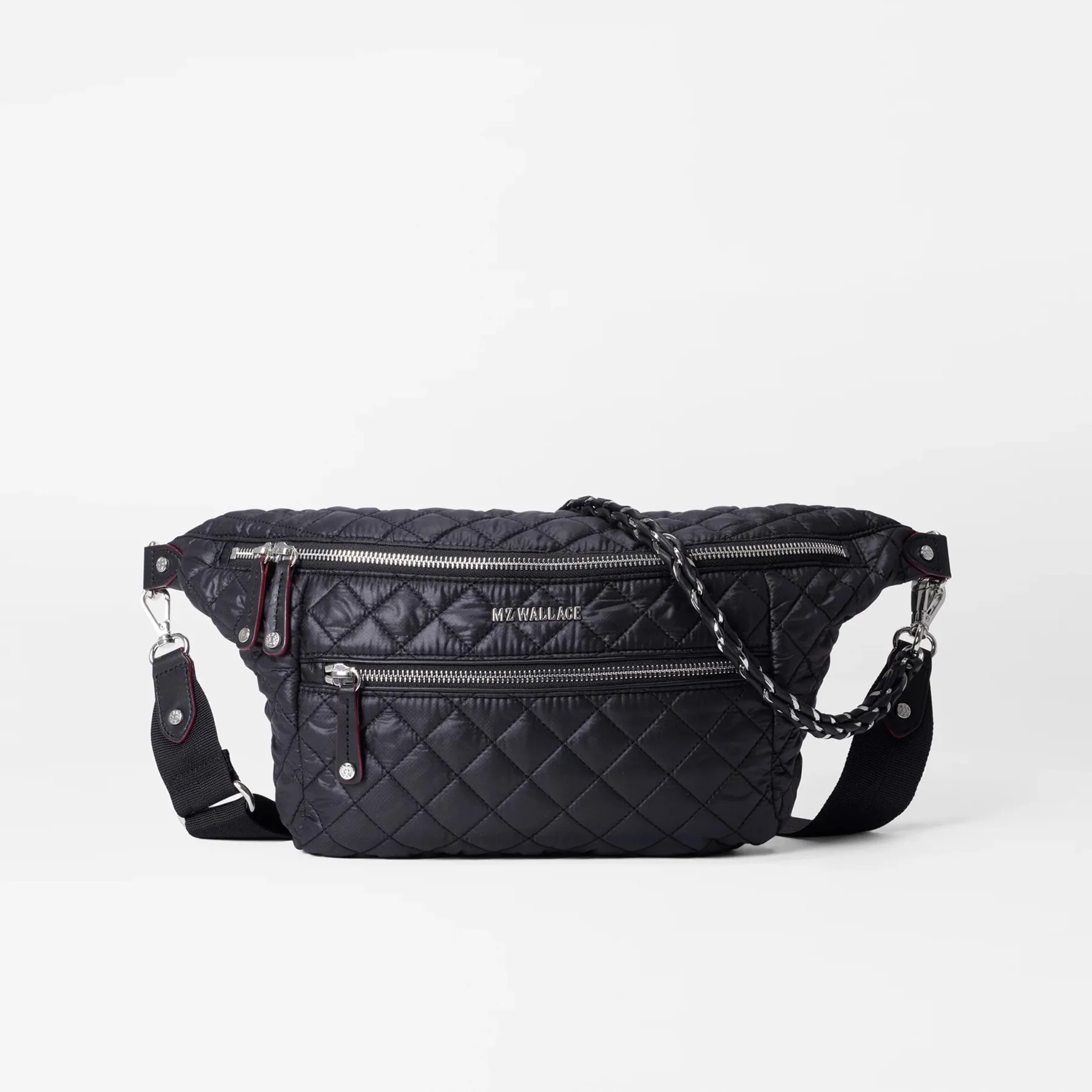 MZ Wallace Crosby Crossbody Sling Bag - Black Rec
