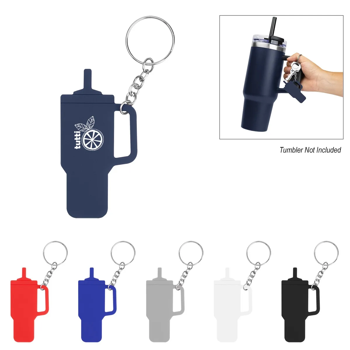 Intrepid Tumbler Shaped Silicone Key Ring view 2