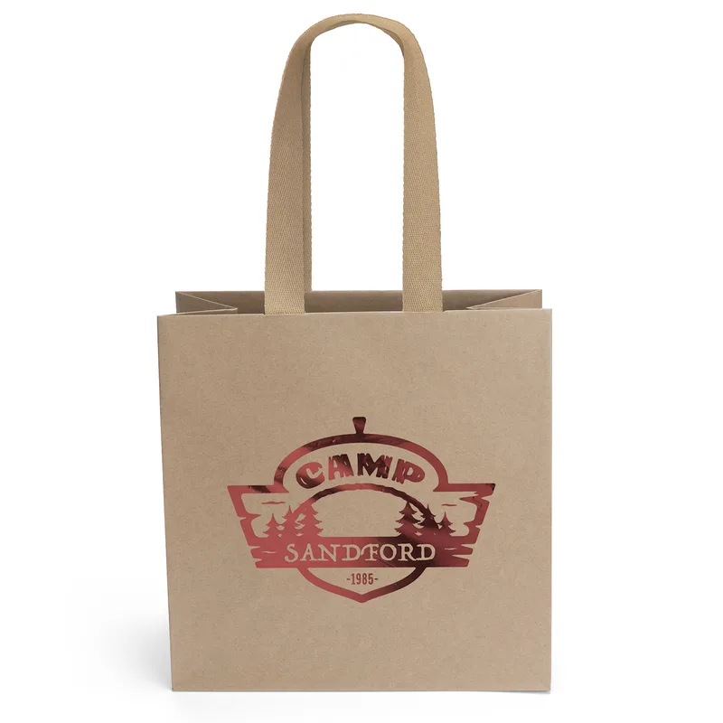 Villa™ - Eco Kraft-Brown Matte-Laminated Eurotote - Foil Print (10" x 5" x 10")
