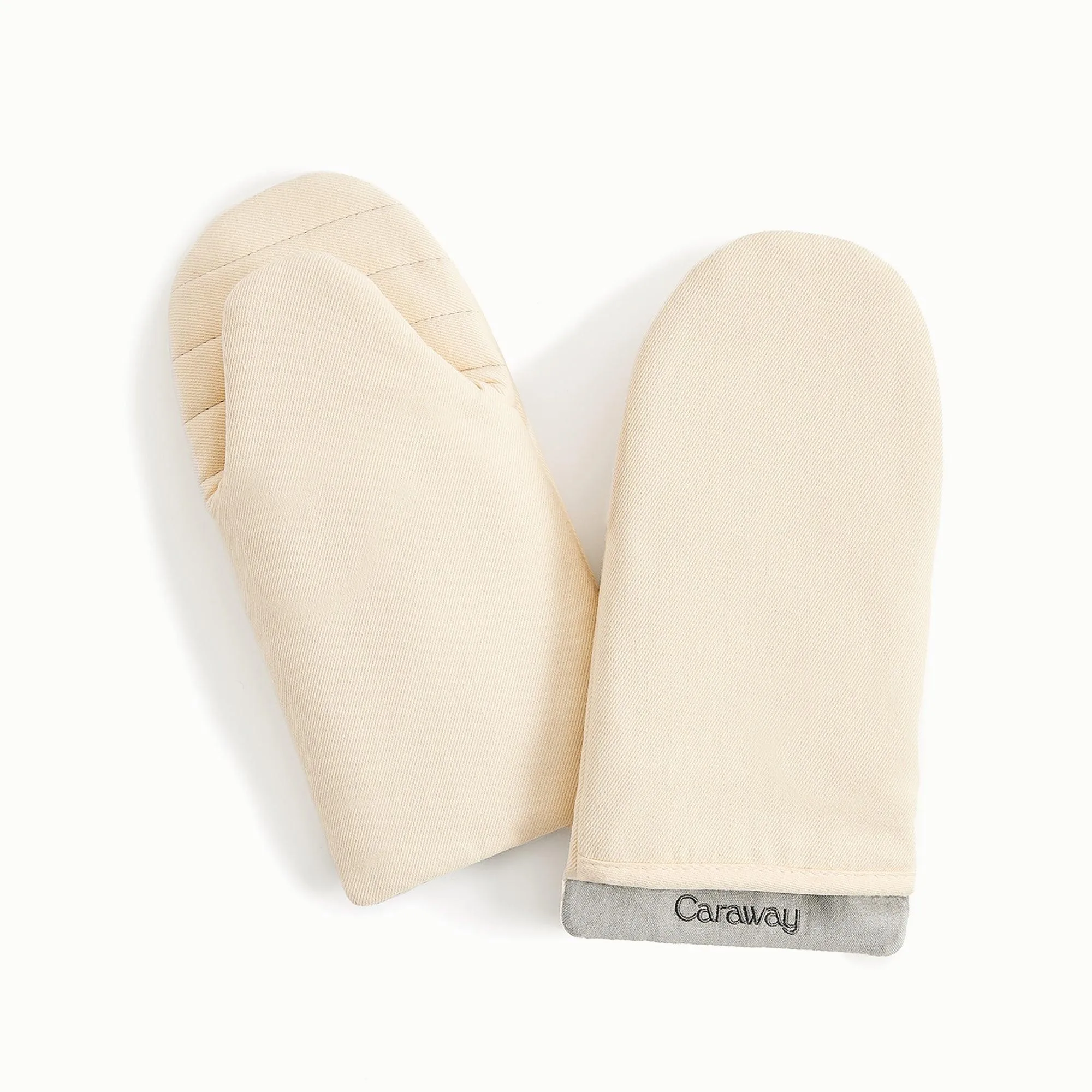 Caraway 2Pc Linen Oven Mitts Cream