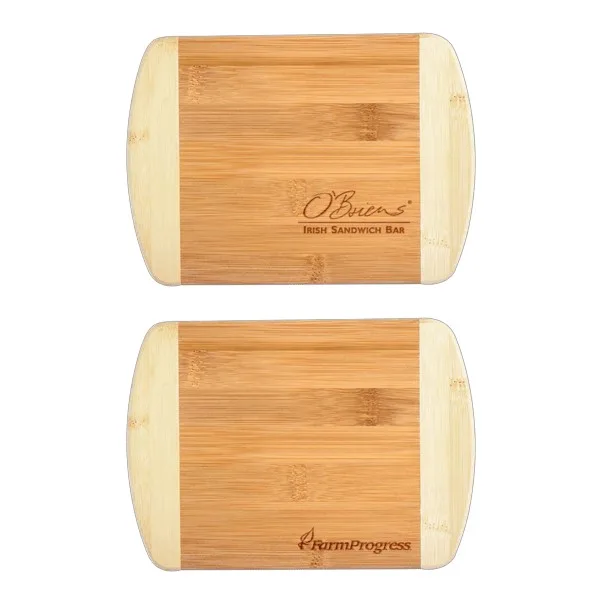 Two-Tone Bar 8" x 5-3/4" Bamboo Cutting Board