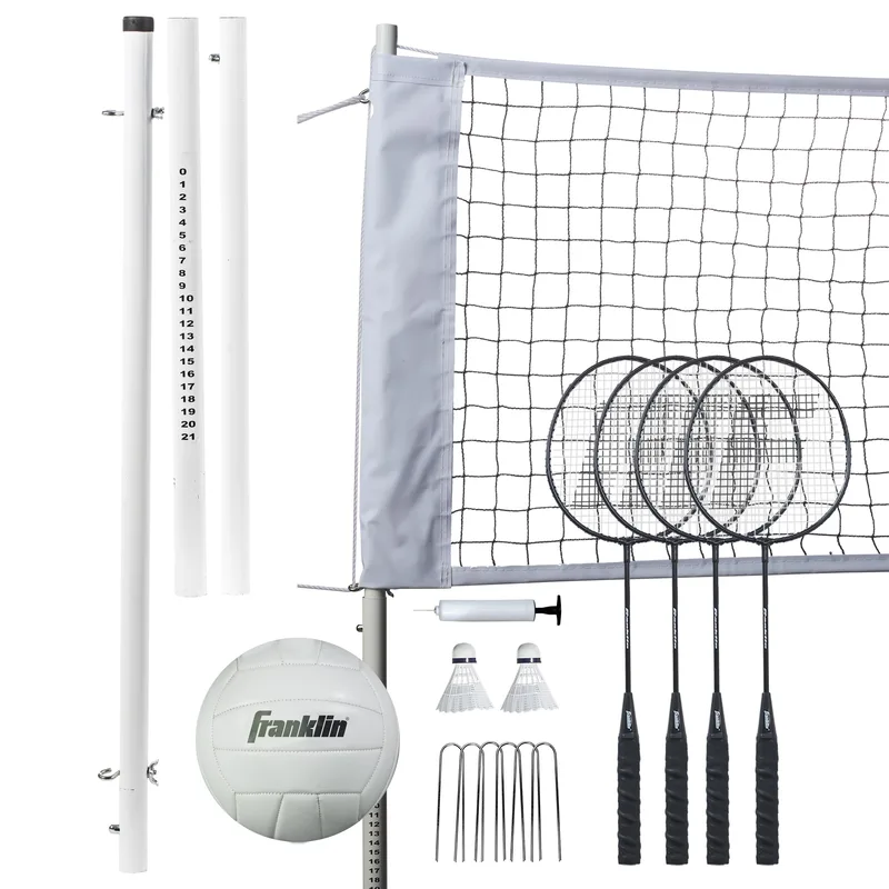 Franklin Sports Professional Volleyball/Badminton Combo Set