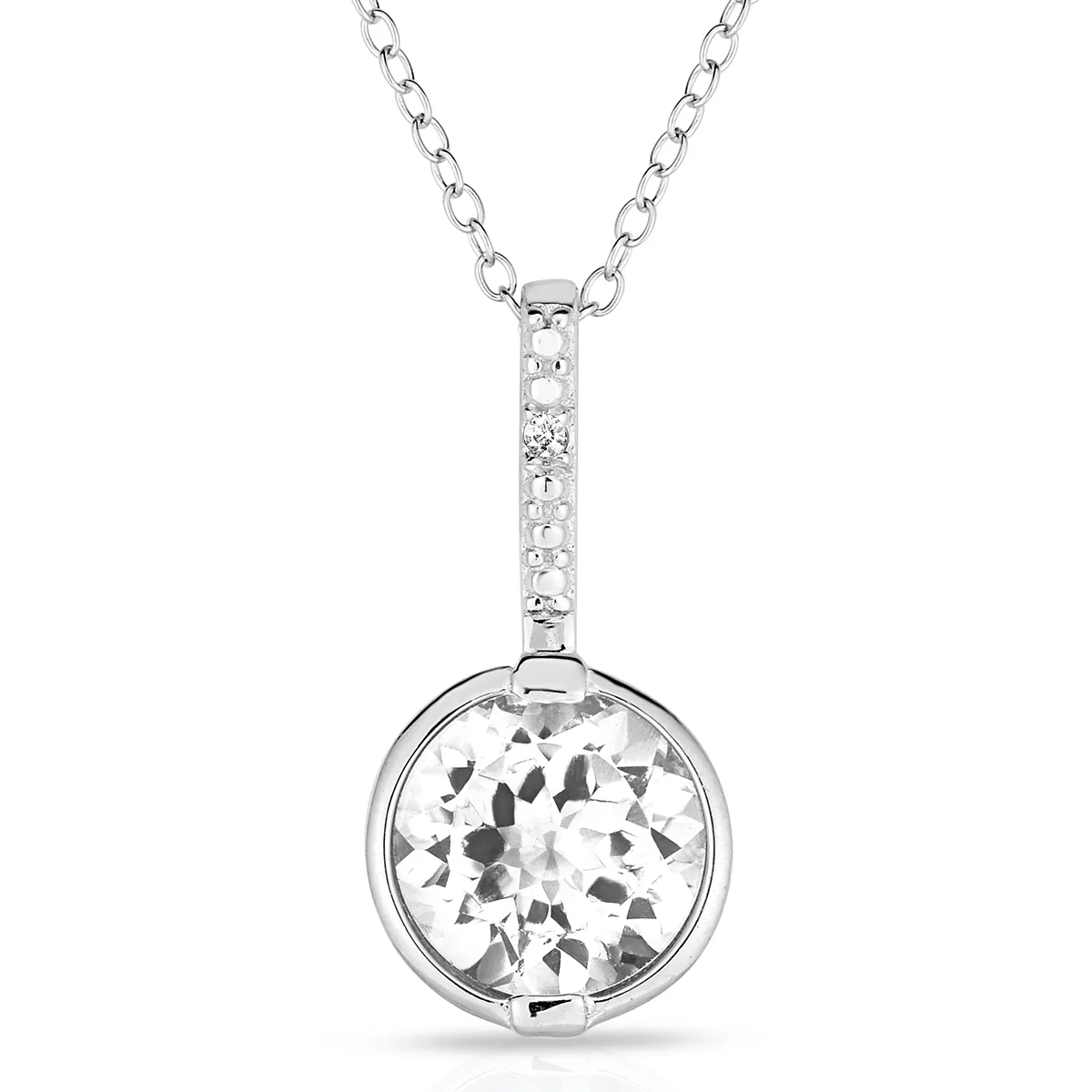 Jilco Inc White Topaz & Diamond Necklace