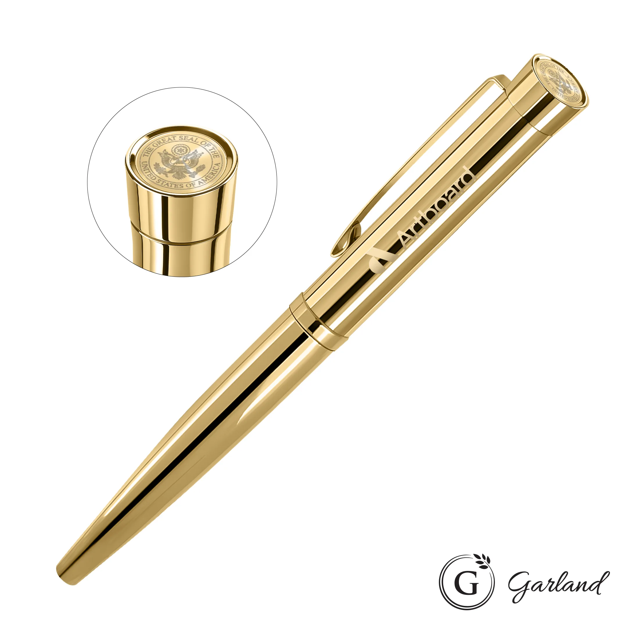 Custom Emblem, Rollerball, Gold, Gold / Gold