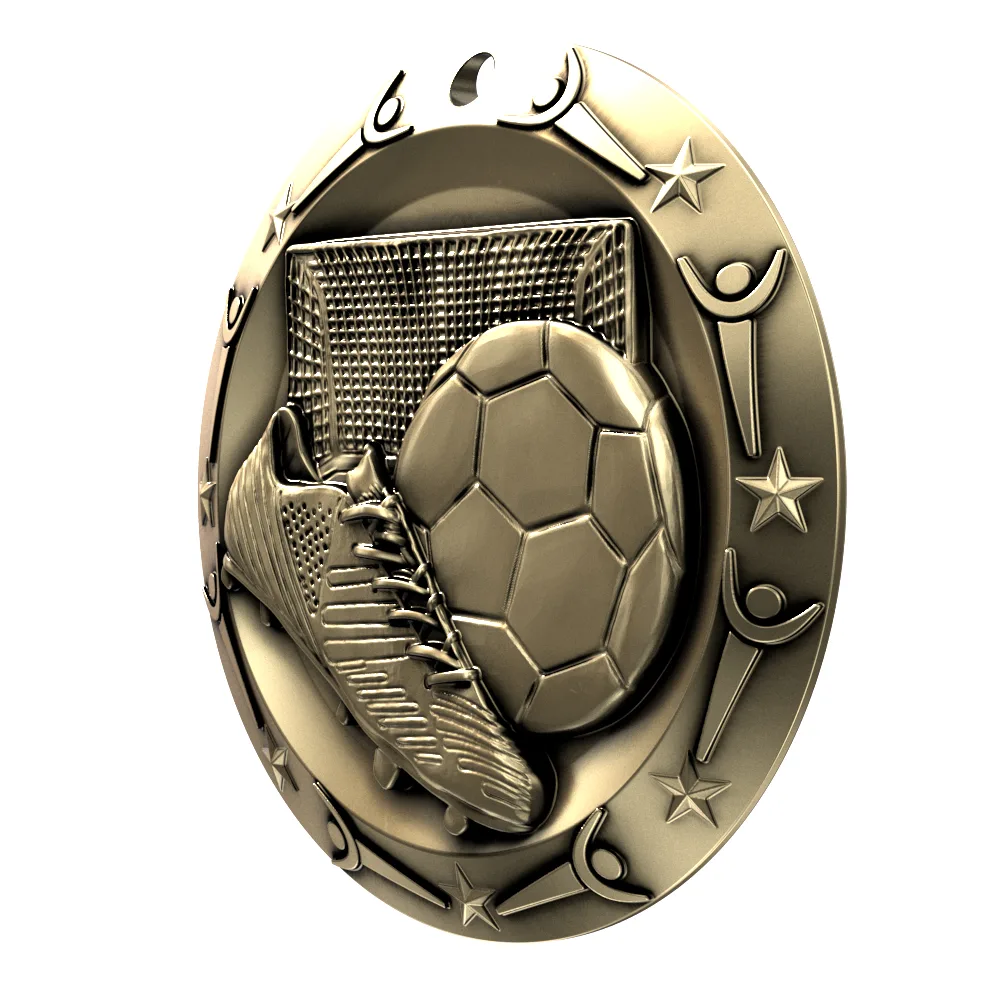 Antique Soccer World Class Medallion (3") view 3