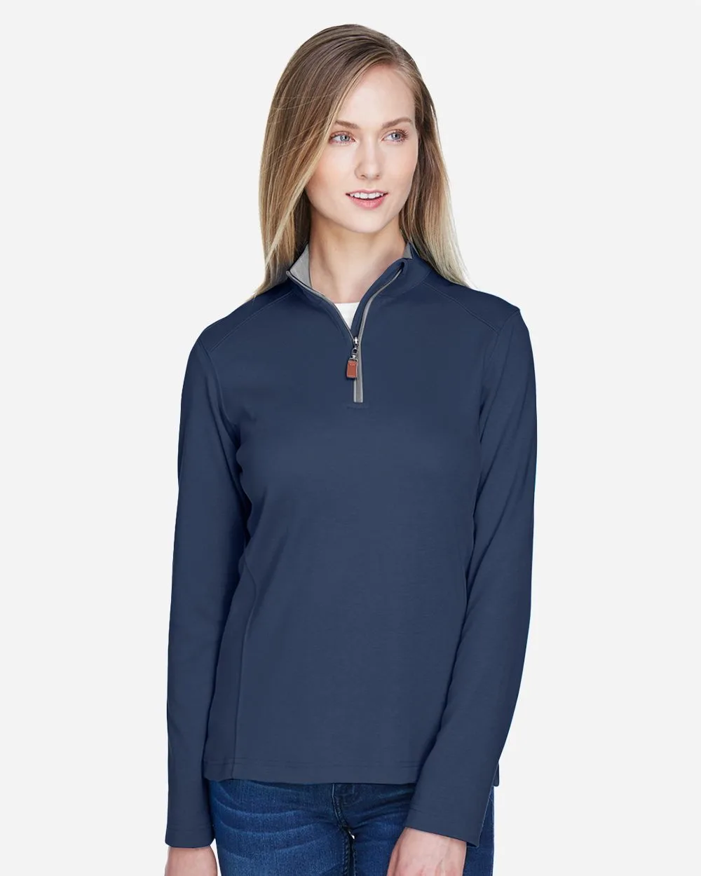 Devon and Jones® Women's DRYTEC20™ Performance Quarter-Zip Pullover Sweater view 2