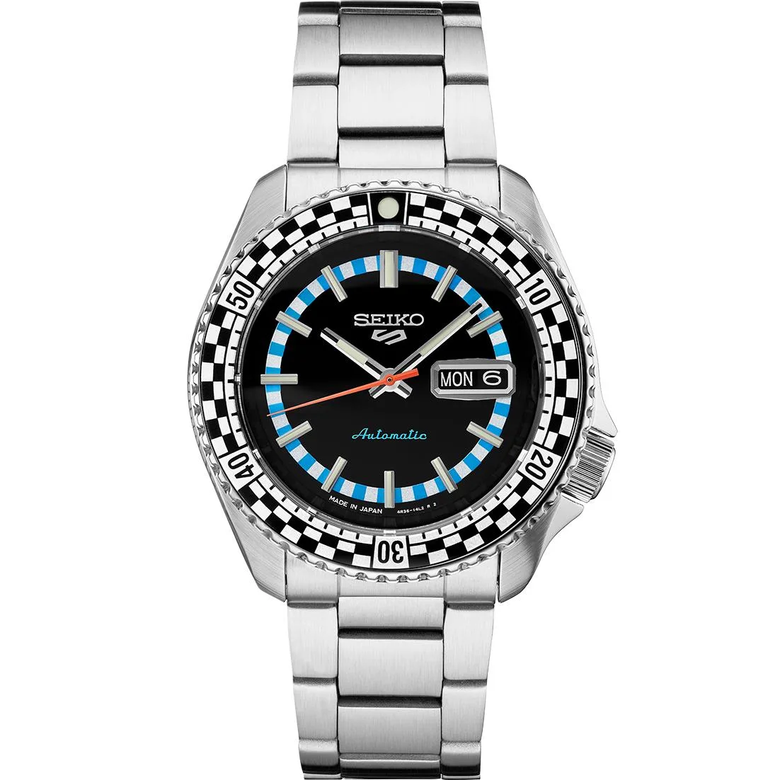 Seiko Watch 5 Sports Ss Automatic Black Dial Se