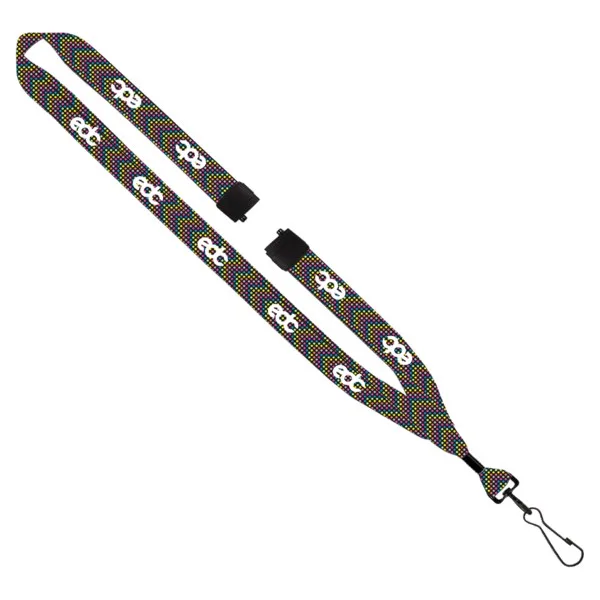 3/4" Dye-Sublimated Lanyard with Metal Crimp & Metal Split-Ring view 6