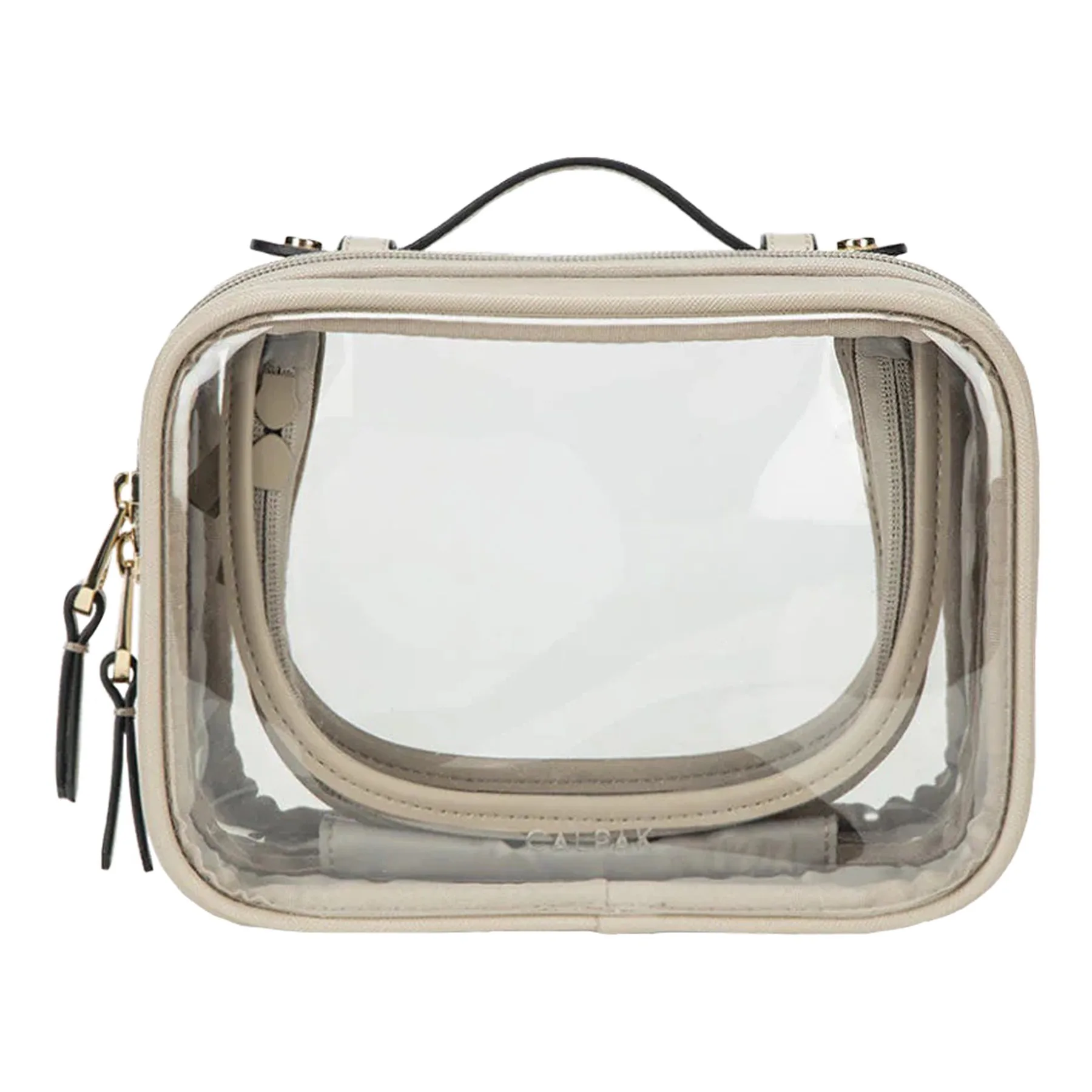 CALPAK Small Clear Cosmetics Case - Stone
