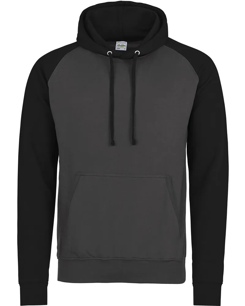 ALL WE DO is Adult Midweight Contrast Baseball Hooded Sweatshirt